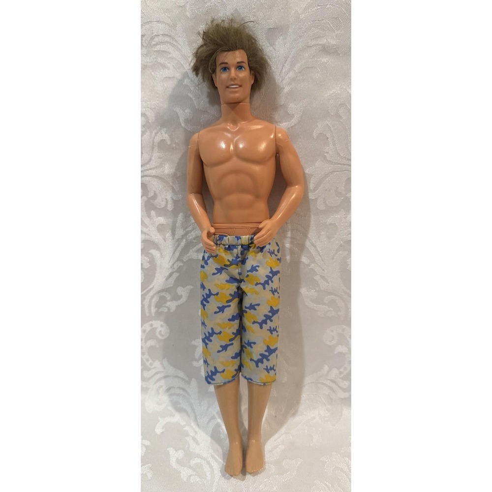 Vintage‎ 1968 Mattel Barbie Ken Palm Beach Doll Brown Hair Hawaiian Shorts